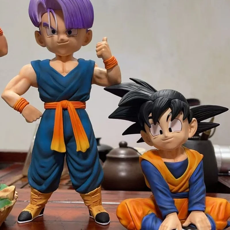 

В наличии Dragon Ball Z Son Goten Trunks Фигурка Супер Сайян Фигурки Статуя из ПВХ Коллекционная модель Настольный орнамент Подарки