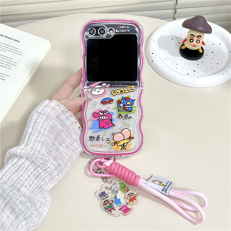 Cute Cartoon Japan Anime Crayon Shin chan Phone Case For Samsung Galaxy Z Flip 7 6 5 Case Soft TPU Back Cover For Z Flip 3 4 view 4