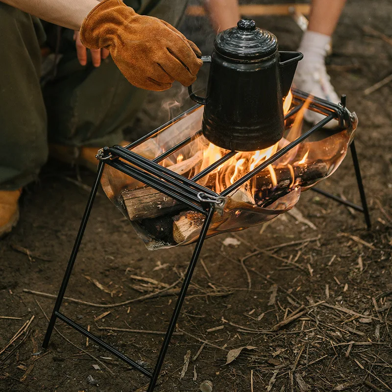 Naturehike Wrought Iron Fire Table Outdoor Camping Camping Barbecue Grill Removable Match Fire Rack