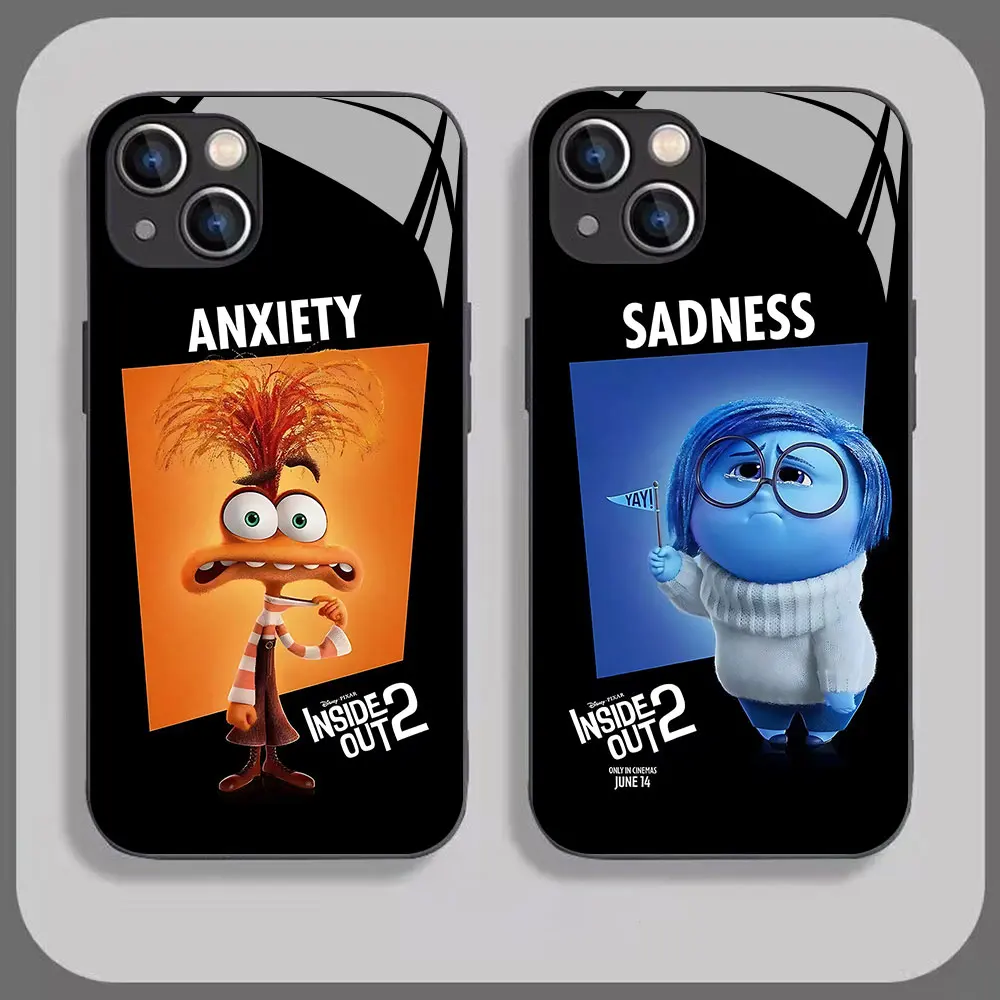 Cartoon Inside Out 2 Disneys Phone Case for OPPO A16 A17 A31 A37 A38 A55 A57 A58 A60 A72 A76 A78 A94 A98 4G 5G Glass Soft Cover