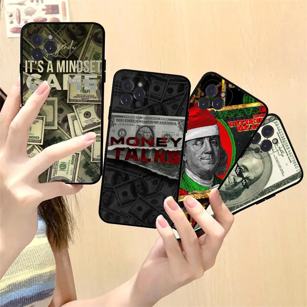 

Money 100 Dollars Phone Case Silicone Soft for iphone 15 14 13 12 11 Pro Mini XS MAX 8 7 6 Plus X XS XR Cover