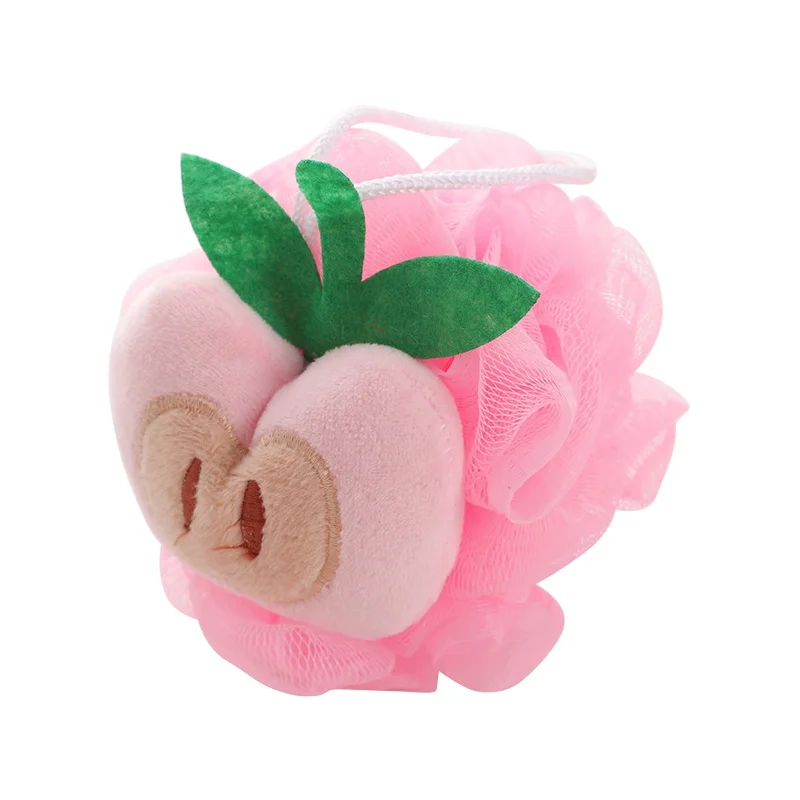 Bath Flower Ball Cartoon Fruit Shape Adult Kids Bath Ball Scrub Exfoliator Back Rub Skin Clean Bathing Tools