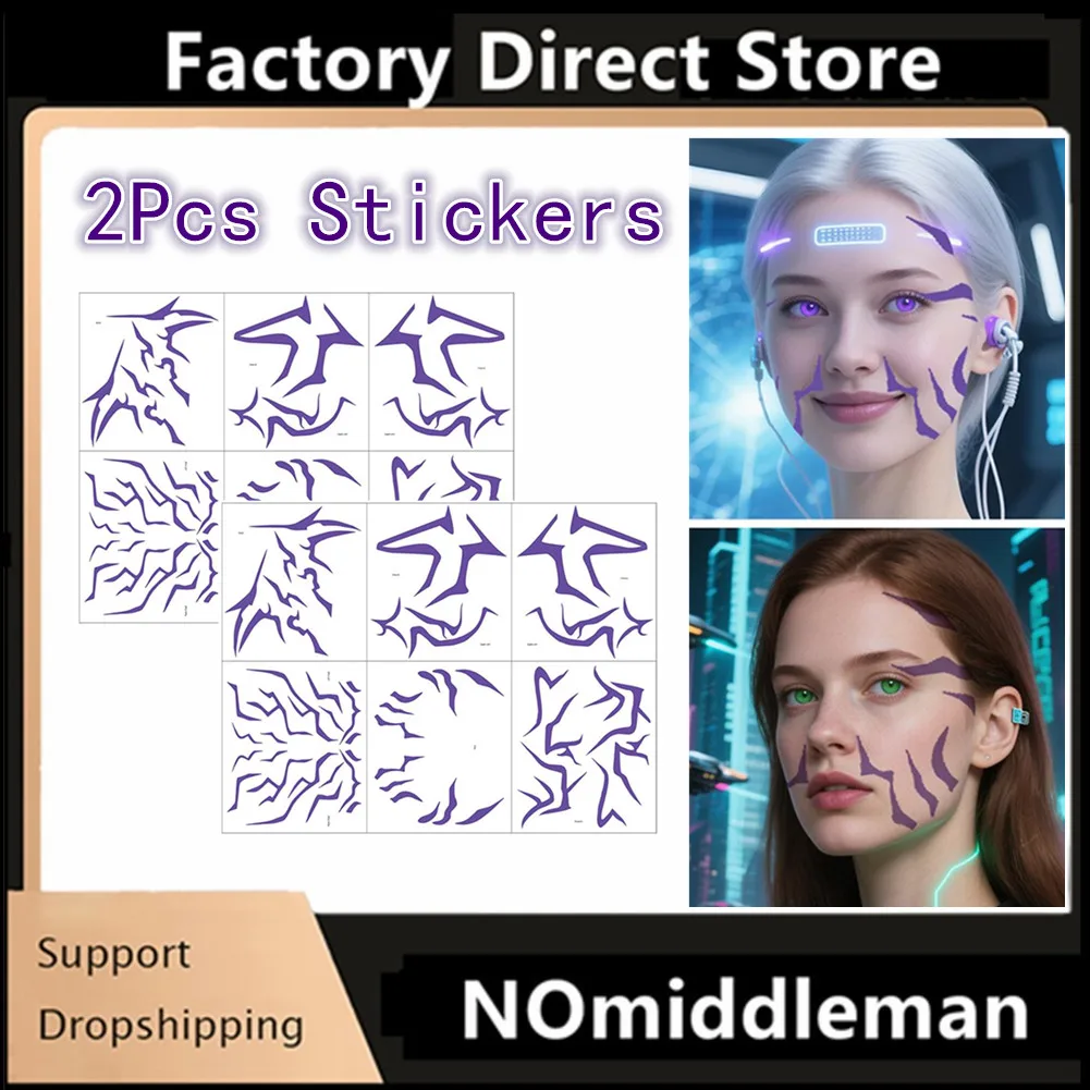 

2шт временная татуировка наклейка для косплея татуировка демоннирующая наклейка Хэллоуин реквизит