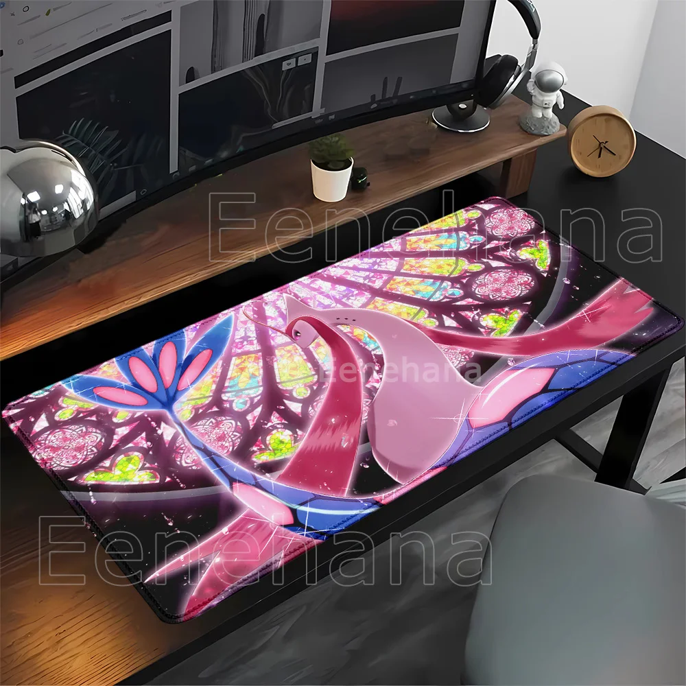 Tapis de souris Milotic pokemon Anime Kawaii, accessoires de bureau pour clavier de PC, tapis de jeu mignon, impression HD, surjeté, tapis de bureau