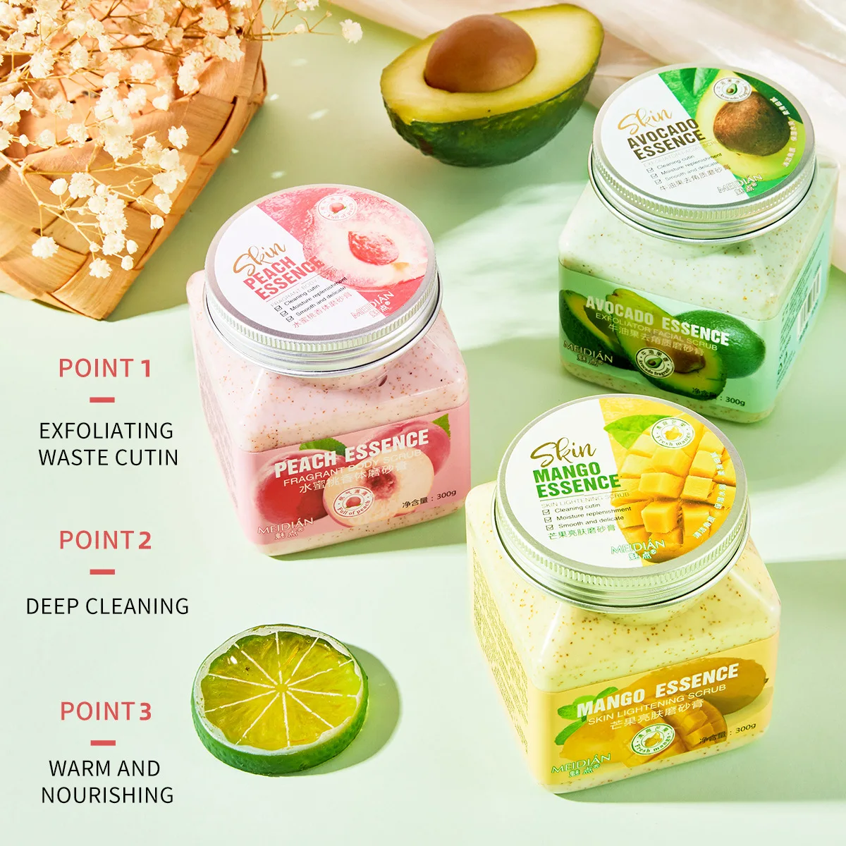 Fruity Bath Salt Body Scrub Relaxing Home Spa Exfoliating Dead Skin for Back Full Body Large Jar Soothing Scrub Salt Body Care