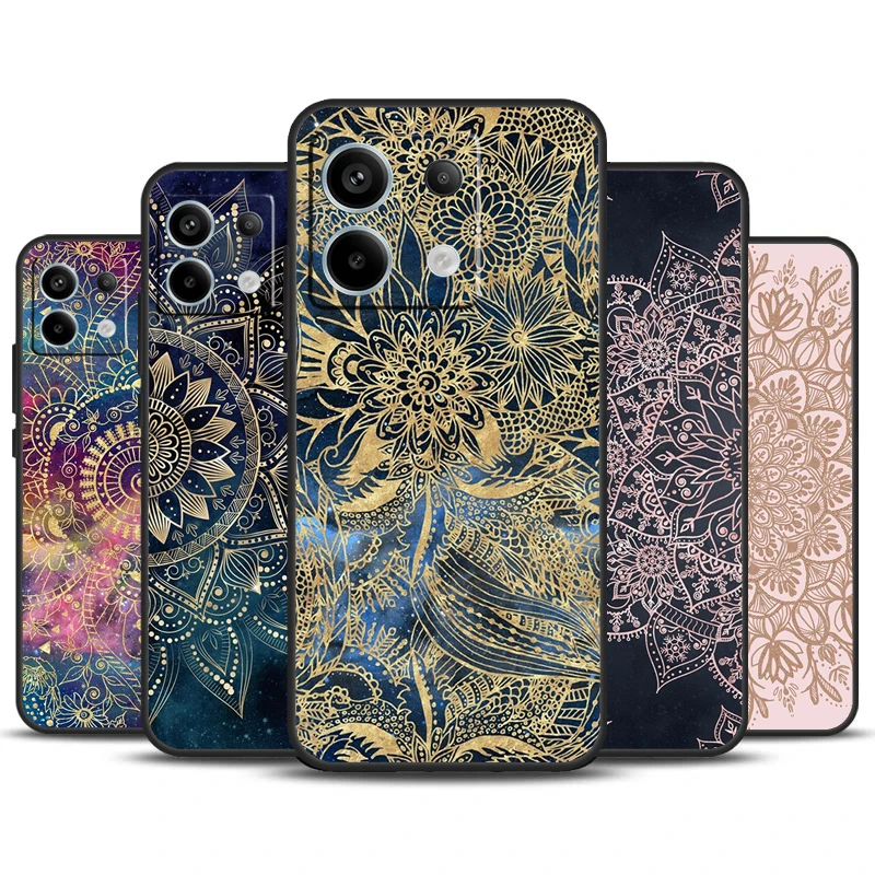 Indian Pattern Mandala Case For Redmi Note 13 Pro Plus 9 10 11 12 Pro 9S 10S 11S 12S Cover For Redmi 12 C 10C 13C