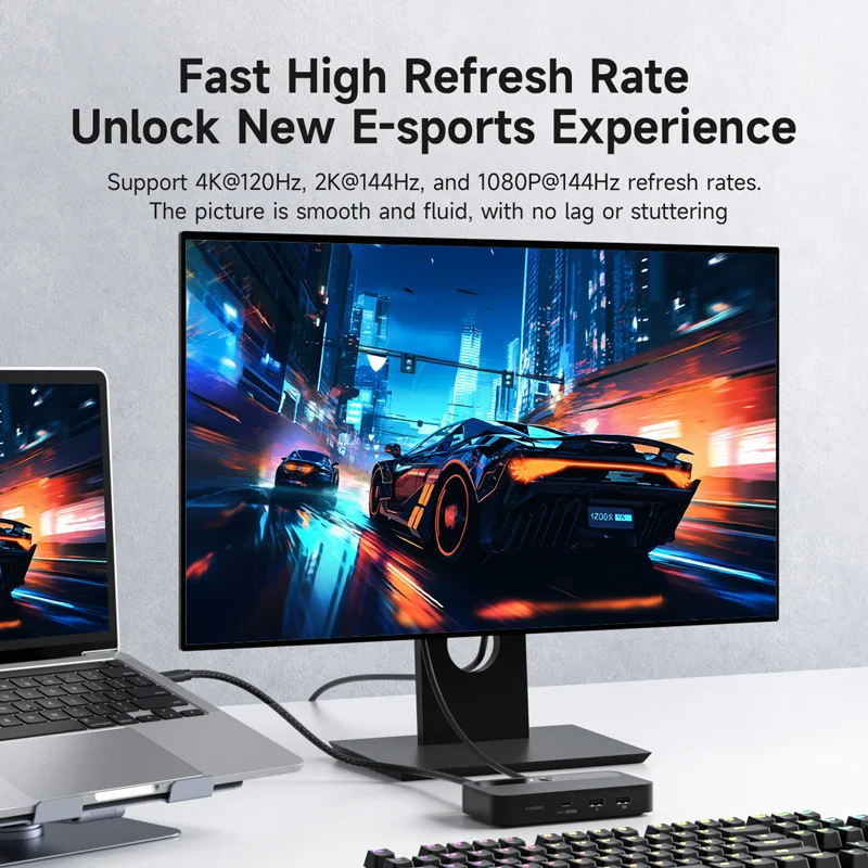 Hagibis USB C KVM Switch 1 Monitor 2 أجهزة كمبيوتر 4K HDMI KVM مفاتيح USB Hub PD لمشاركة طابعة لوحة المفاتيح والماوس لشاشة واحدة