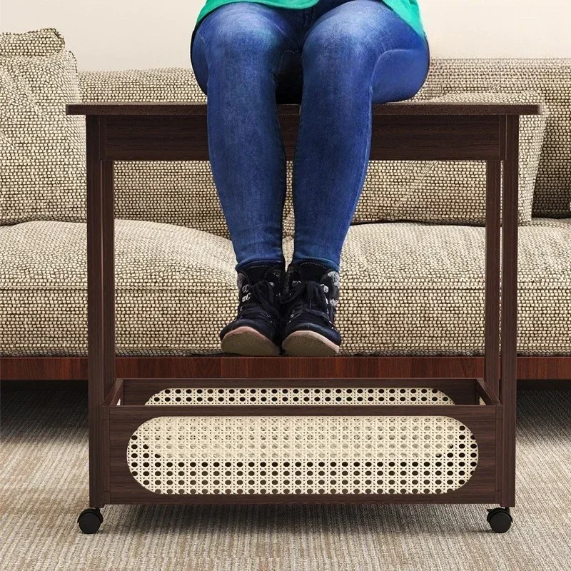 wheels movable multi-functional folding coffee table living room sofa side few solid wood tea table multi-purpose folding table