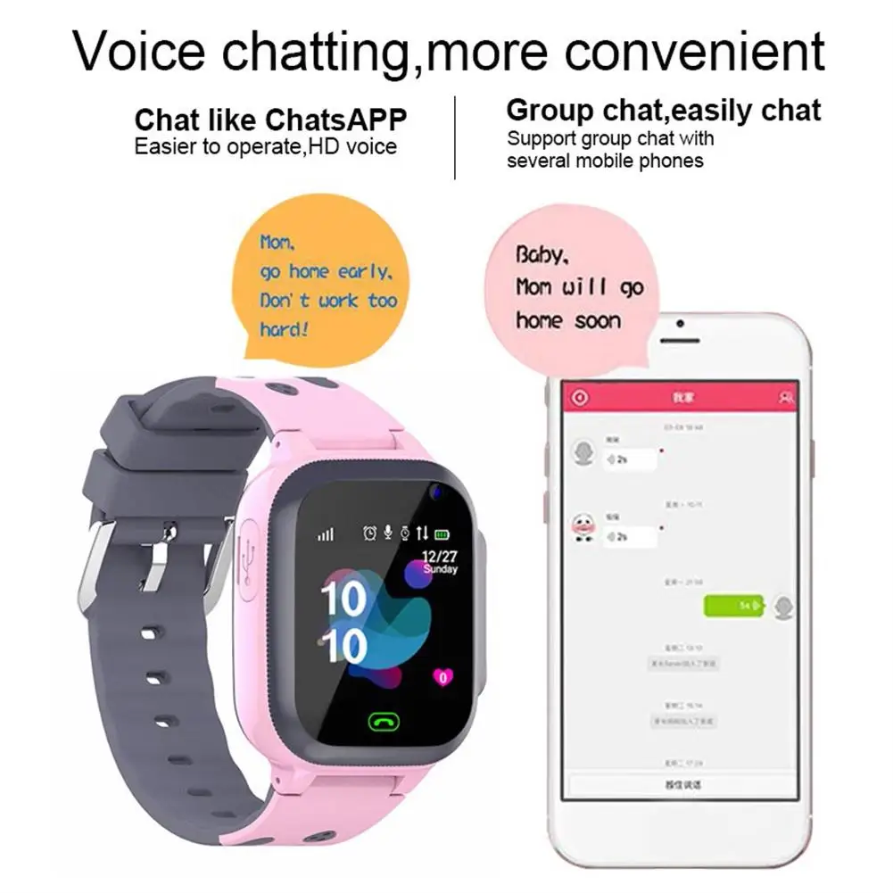 S1 Kids Smart Watch GPS Location Video Call Sim Card Call Smartphone With Light Touch-screen Waterproof Watches English Version