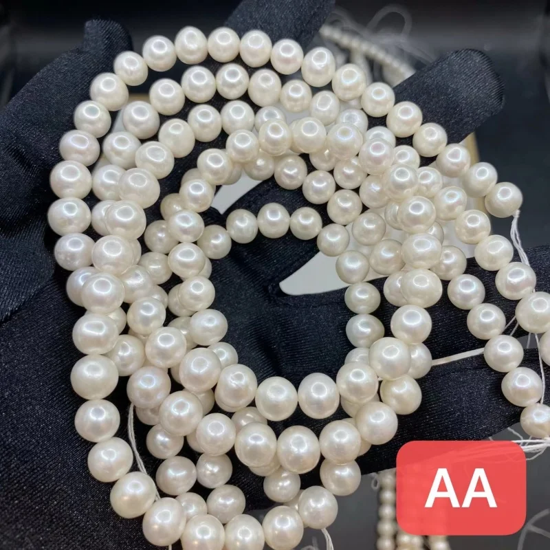 

Natural Freshwater Pearl Bead 2A Nearly Round White Pink Purple Loose Pearl Strand For Jewelry DIY Necklace Bracelet Accessories