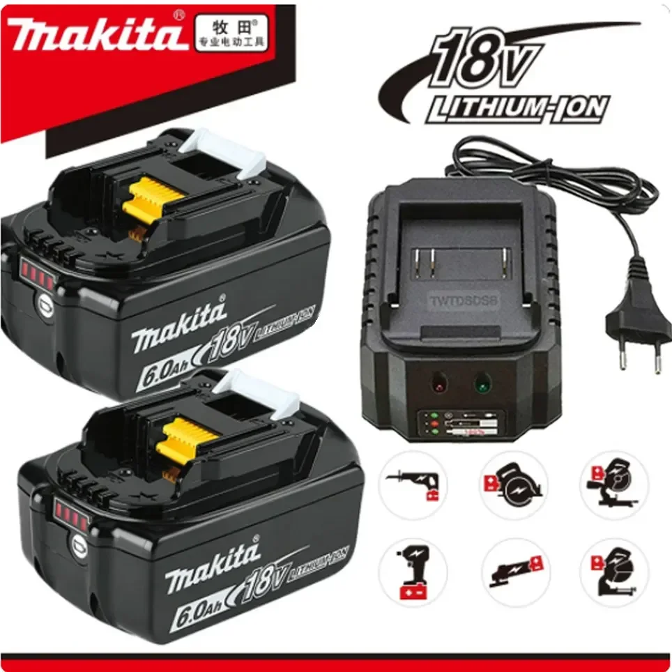 

Makita Оригинал со встроенной литий-ионной заменой LXT BL1860B BL1860 BL185018V 6.0AH перезаряжаемая батарея для электроинструмента