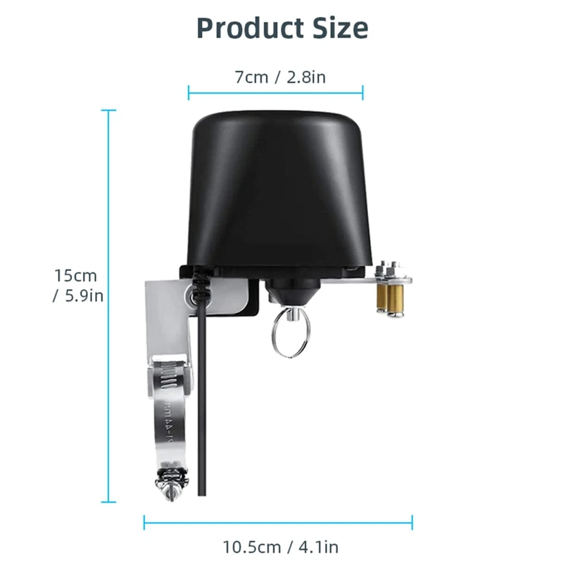 Tuya Smart Wifi Water Valve Gas Valve Smart Valve Controller Support For Alexa Google Assistant Smartlife APP, EU Plug