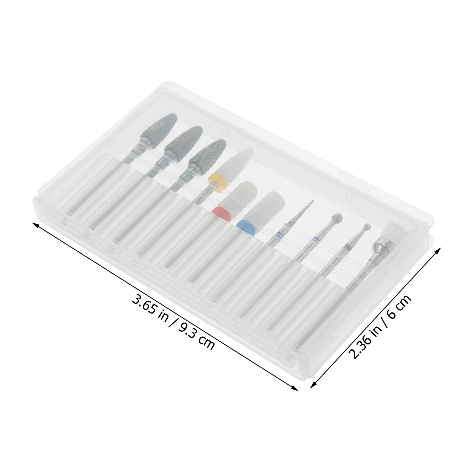 10 pz Punte da trapano per unghie in carburo di tungsteno Set Teste di macinazione per manicure compatte per uso domestico in salone Unghie artificiali naturali Nail Art