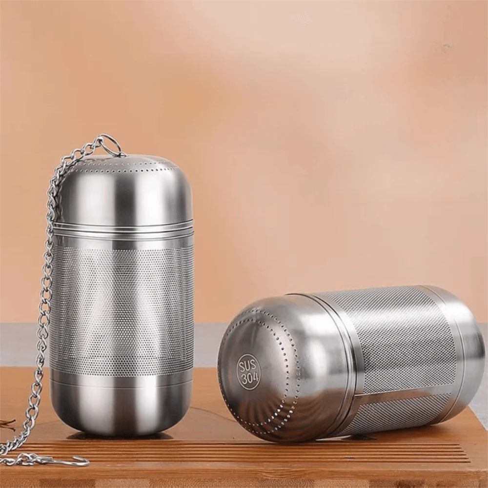 2Pcs Stainless Steel Tea Ball Infuser Loose-leaf Rust-proof Tea Strainers with Chain Hook Corrosion-resistant