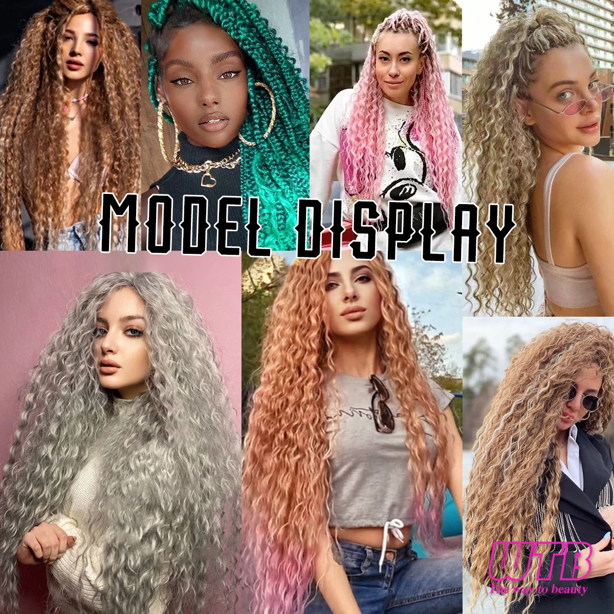 WTB 22 pollici Ocean Wave Crochet Hair packs Wave Deep Twist intrecciare i capelli Deep Ripple Crochet trecce sintetiche estensione dei capelli