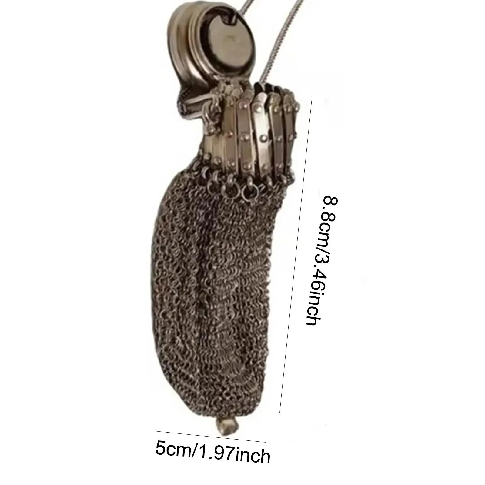 Small Retro Wallet Purse Metal Mesh Pouch 1920s English Antique Style Twist Lid Gate Top Coin Key Holder Vintage Bag