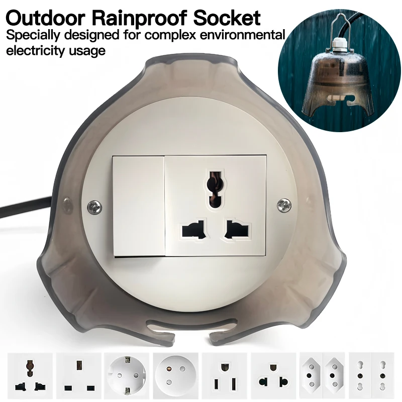 

Водонепроницаемая наружная розетка, непромокаемая электрическая розетка с защитным чехлом, водонепроницаемая розетка для сада/заднего двора