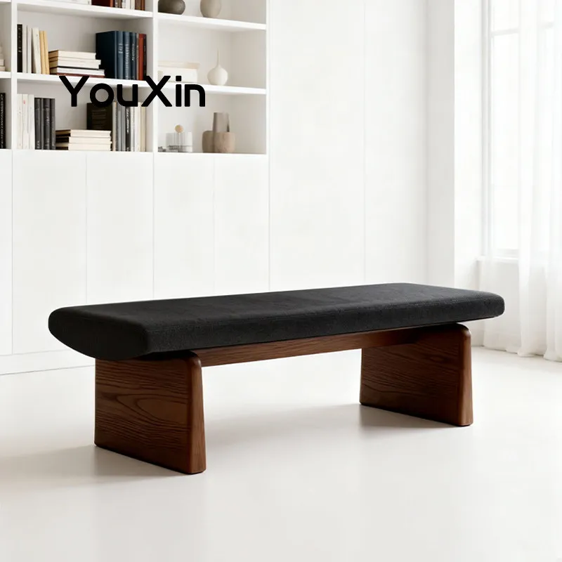 Nordic Modern Benches Minimalist Solid Wood Sofa Bedroom Hotel Lounge Benches Recreation Arear Home Furniture Panchine ZYCD