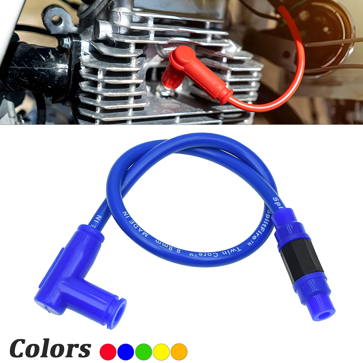 

Motorcycle Spark Plug Iridium Power Cable Wires Cap Cover Ignition Cable For Yamaha Kawasaki Suzuki KTM Honda ATV etc Universal