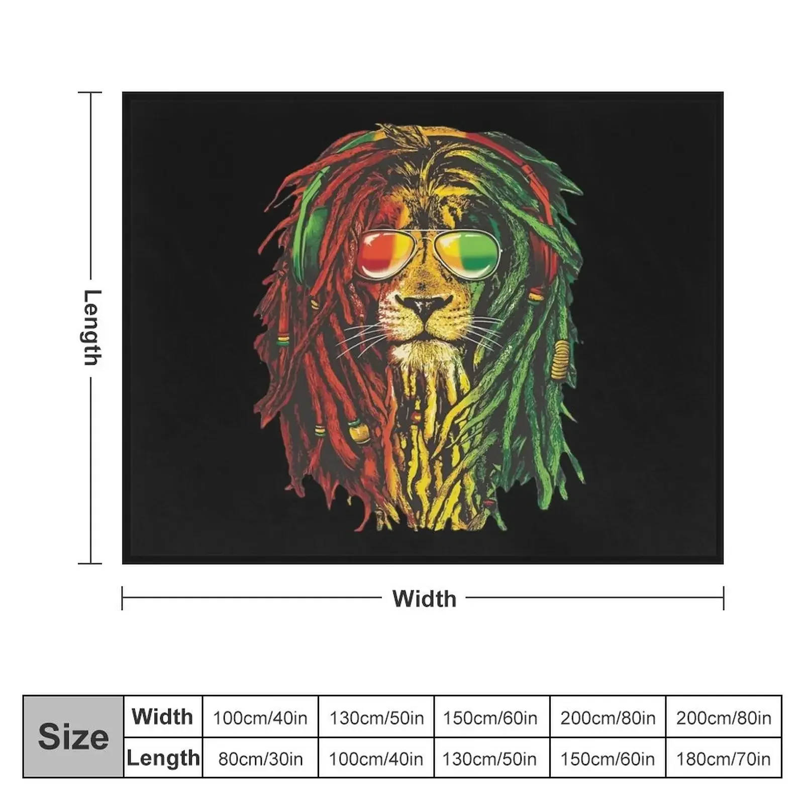 Bob Marley Rasta Lion Art for Reggae Lover Throw Blanket christmas decoration Baby Decorative Sofa Giant Sofa Blankets