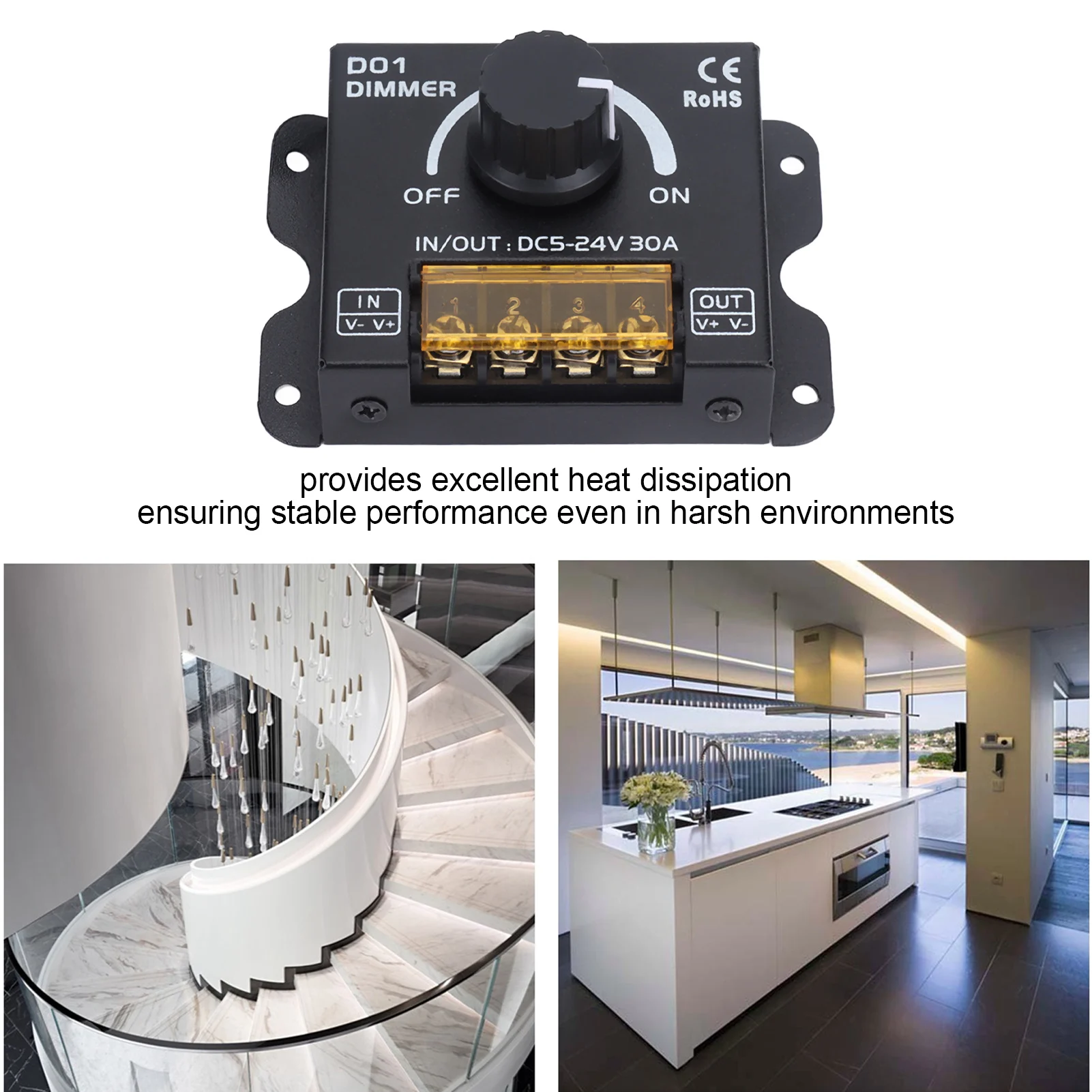 14 Key LED Light Strip Wireless Knob Dimmer Lighting Dimming Controller DC5V‑24V with Remote Control Light Dimmer Controller