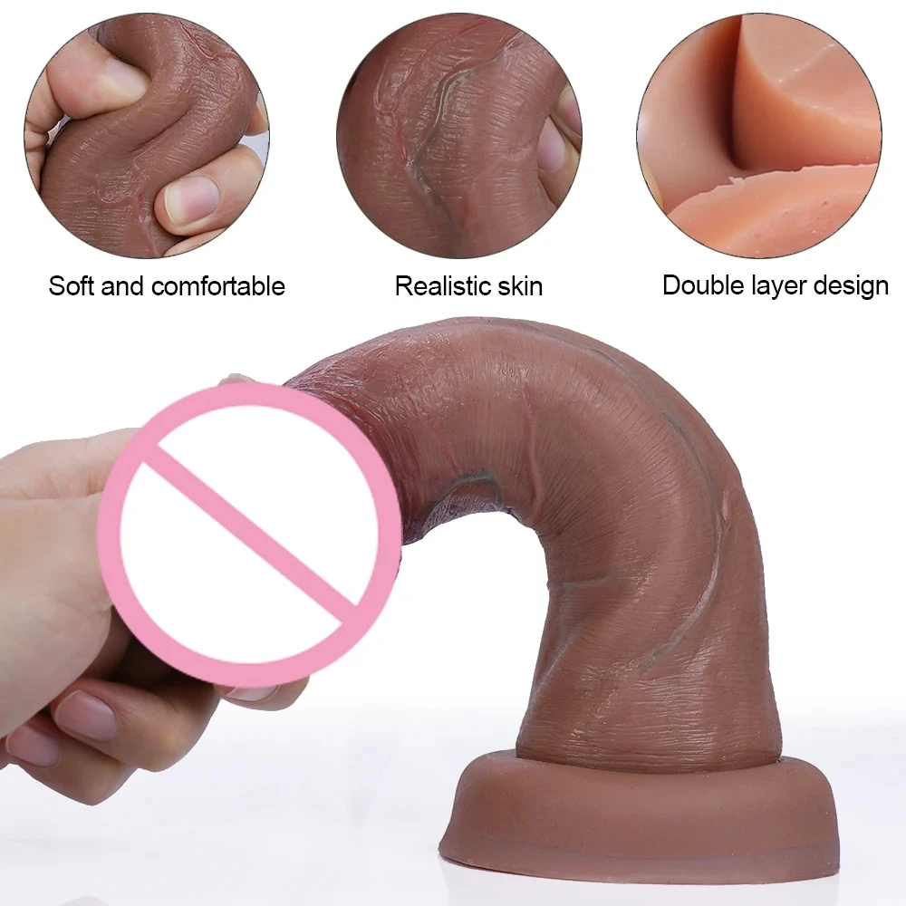 Realistic Big Glans Dildo Soft Silicone Huge Dick Strong Man Penis with Suction Cup Anal Vaginal Masturbators Sex Cock Adult 18+