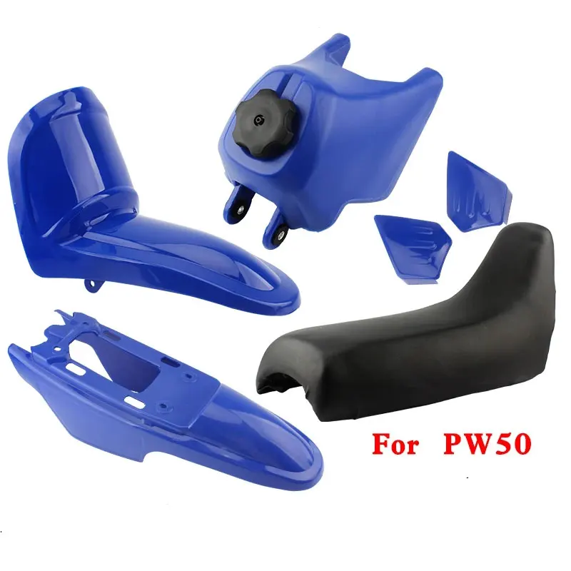 Motorcycle Shell protection Fairing Front Rear Fender Seat Fuel Tank Plastic Kit For Yamaha PW50 Accessories