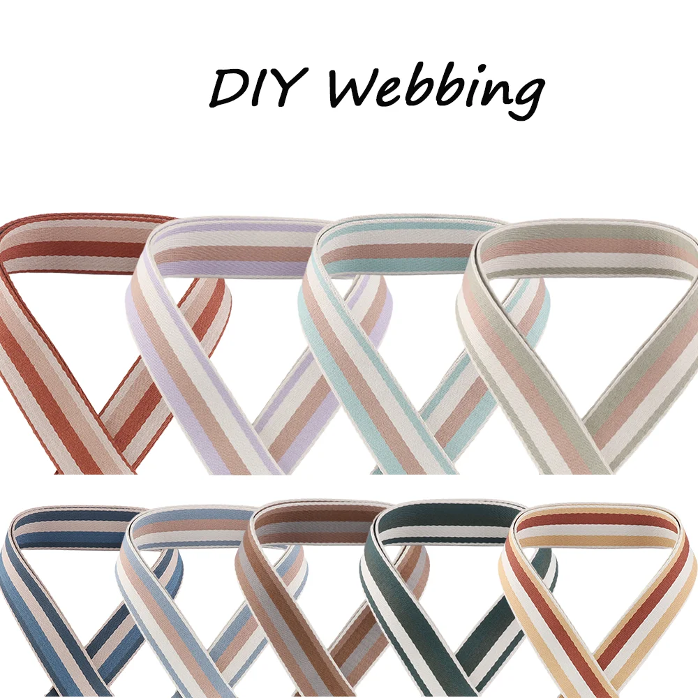 5/10/20/50Yards 38mm Canvas Ribbon Contrast Color Webbing High-density Fabric Precision Weaving Knapsack Sewing DIY Accessories