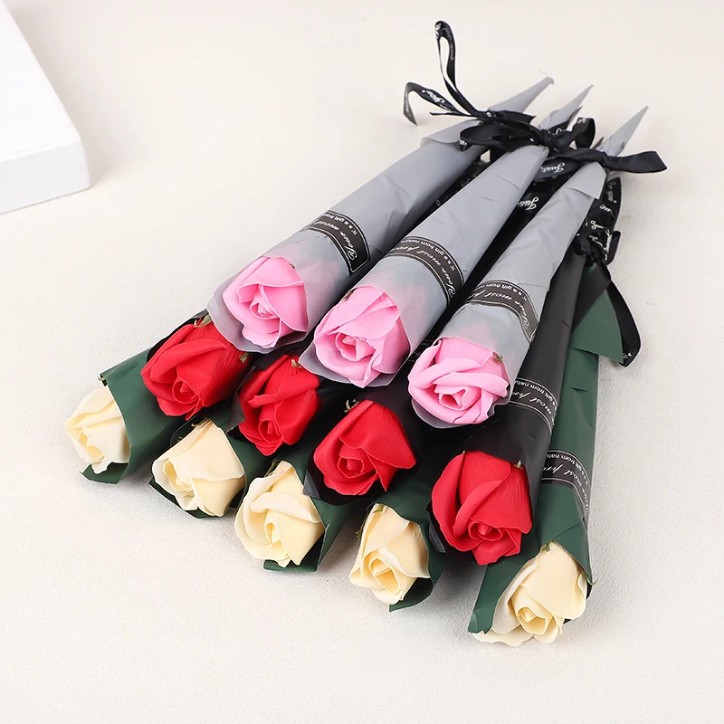 

5Pcs Soap Artificial Flower Rose Carnation Bouquet Valentine's Day Wedding Gift Home Room Decoration Flowers Teacher's Day Gifts