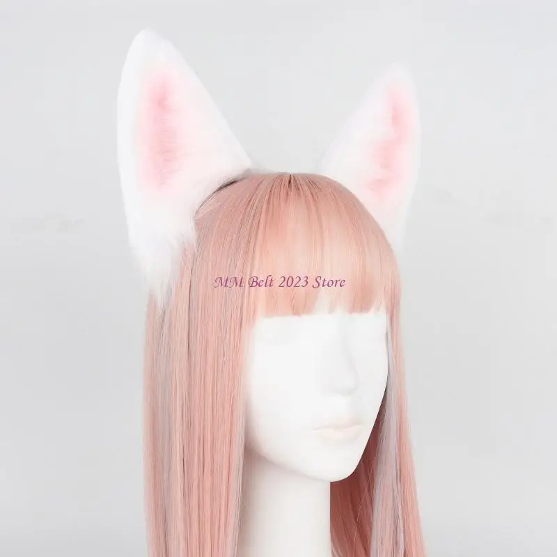 

49ME Lovely Bunny Ear Hair Hoop Hair Holder Live Broadcasting Spring Cosplay Party Headwear for Teens Woman