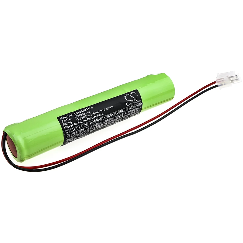 BAES 329055240 OVA TD210331 용 비상 조명 배터리, 2500mAh, 9.00Wh, 녹색 타입 Ni-CD 볼트 3.60V