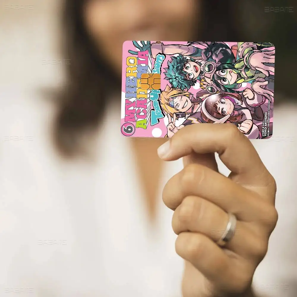 شريط لاصق من الجلد لبطاقة الخصم الائتمانية من أمين ماي هيرو أكاديميا كاميناري دنكي لحماية بطاقة الائتمان المخصصة لبطاقة الخصم