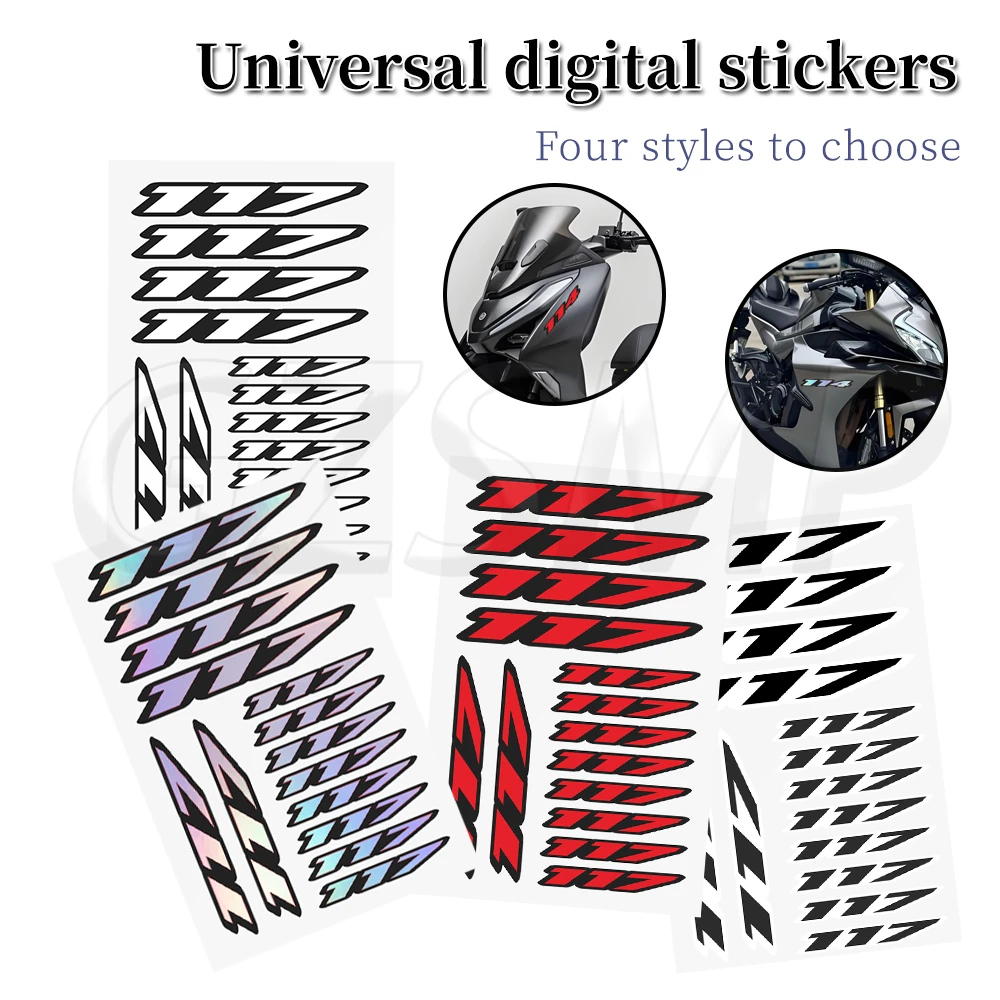 Number 117 Motorcycle Stickers Fuel Tank Decoration Fit for Softail Low Rider ST S 117 Road Street Glide Breakout 117