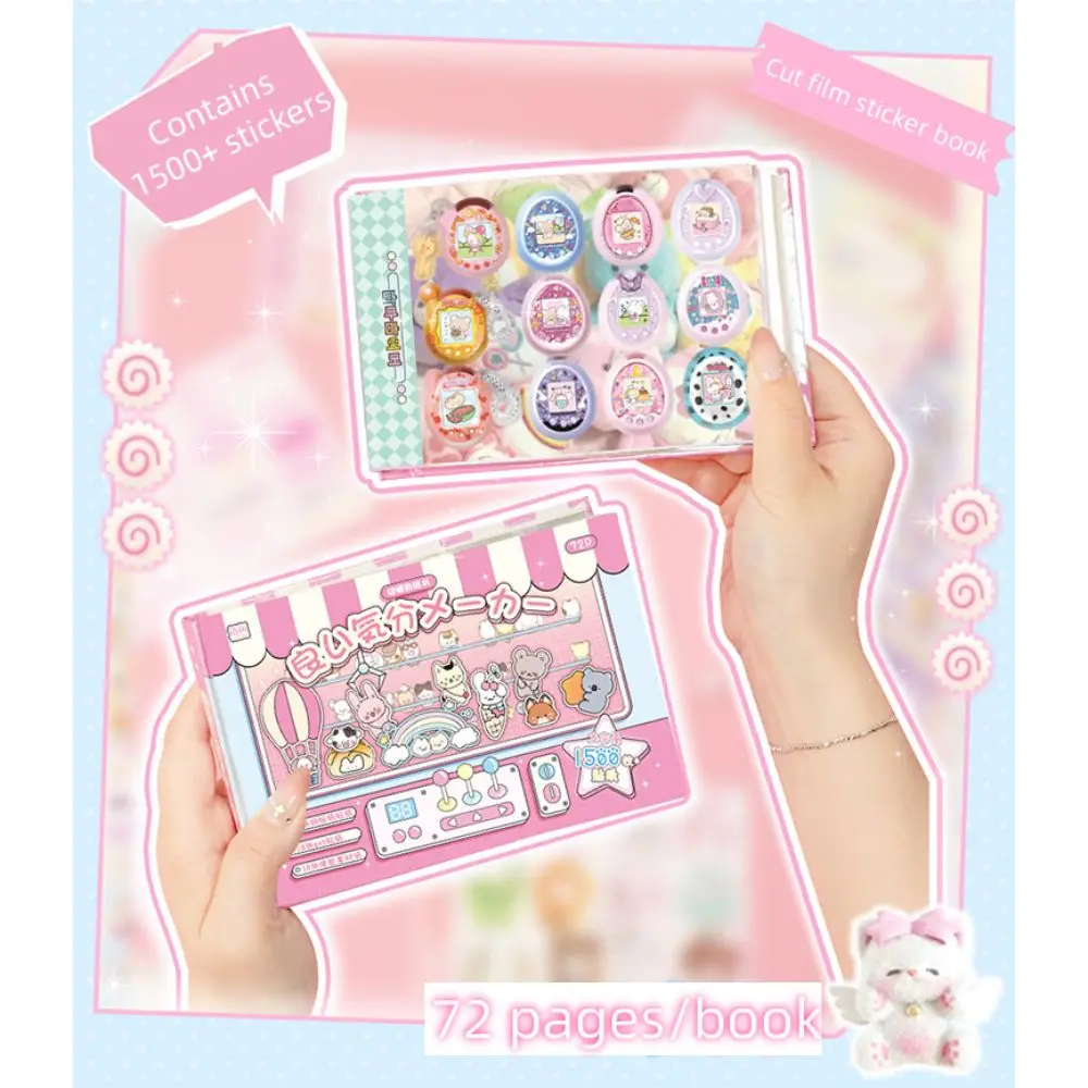 72Pcs Cute Cartoon Patterns Sticker Book Various Styles Handmade Phone Water Bottle Decor Sweet DIY Craft Notebook Journal Decor