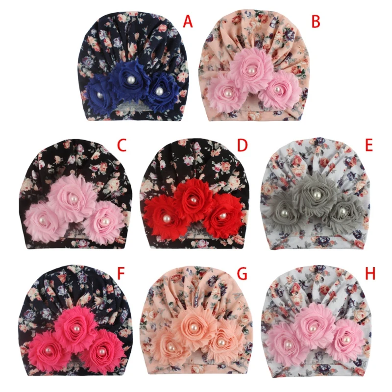 Autumn Soft Infant Baby Headband For Girls Baby Flower Turban Hats Toddler Headwraps Newborn Elastic Caps Baby Hair Accessories