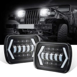 7 Inch LED Headlights Hi-Lo Beam Halo DRL 12V 24V With H4 Harness For Car Jeep Wrangler YJ Cherokee XJ MJ Motorcycle head light
