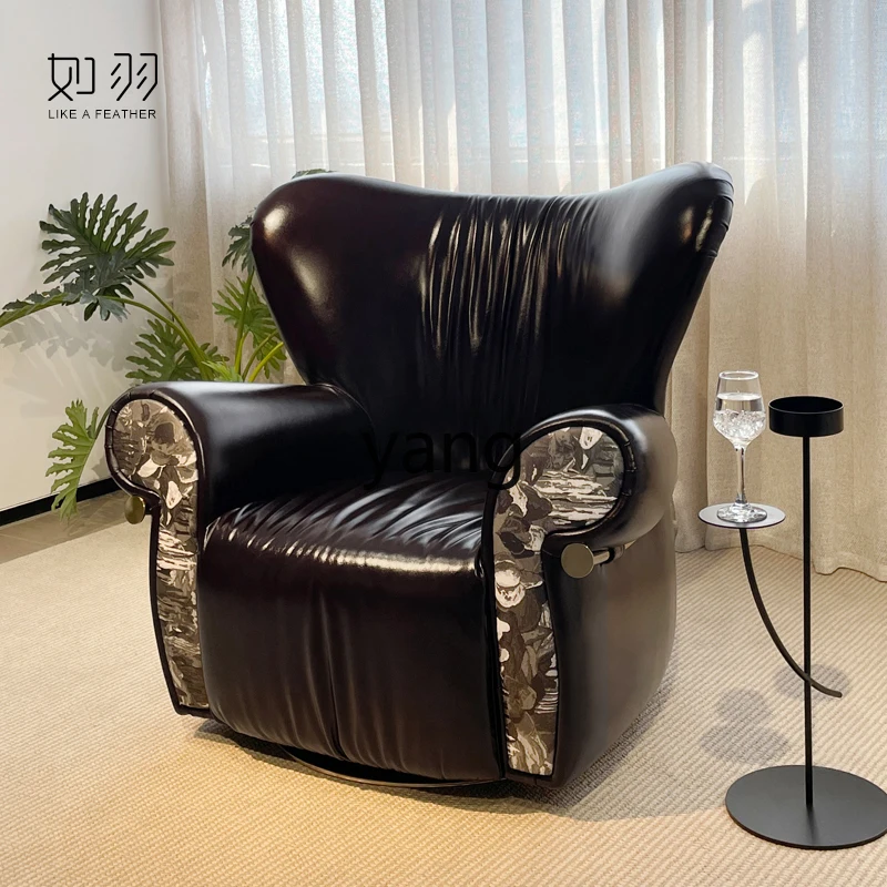 

Lzr rotatable leisure club single sofa first layer cowhide model