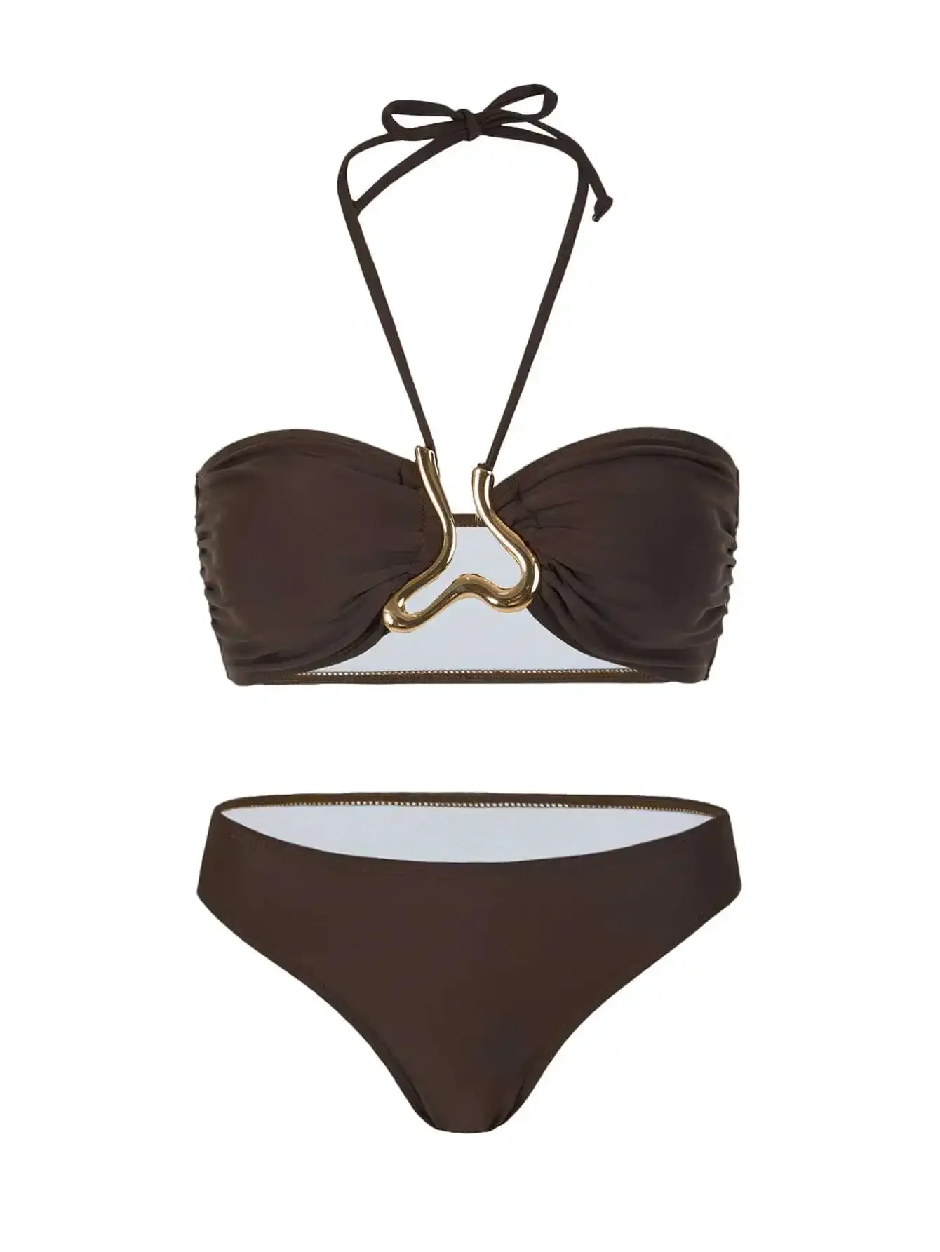 ชุดบิกินี่แบบ Bandeau 3 ชิ้น ชุดว่ายน้ำเซ็กซี่สำหรับผู้หญิง ชุดเดรสยาว ชุดว่ายน้ำ ชุดคลุมชายหาด สำหรับผู้หญิง รุ่นใหม่ ปี 2025