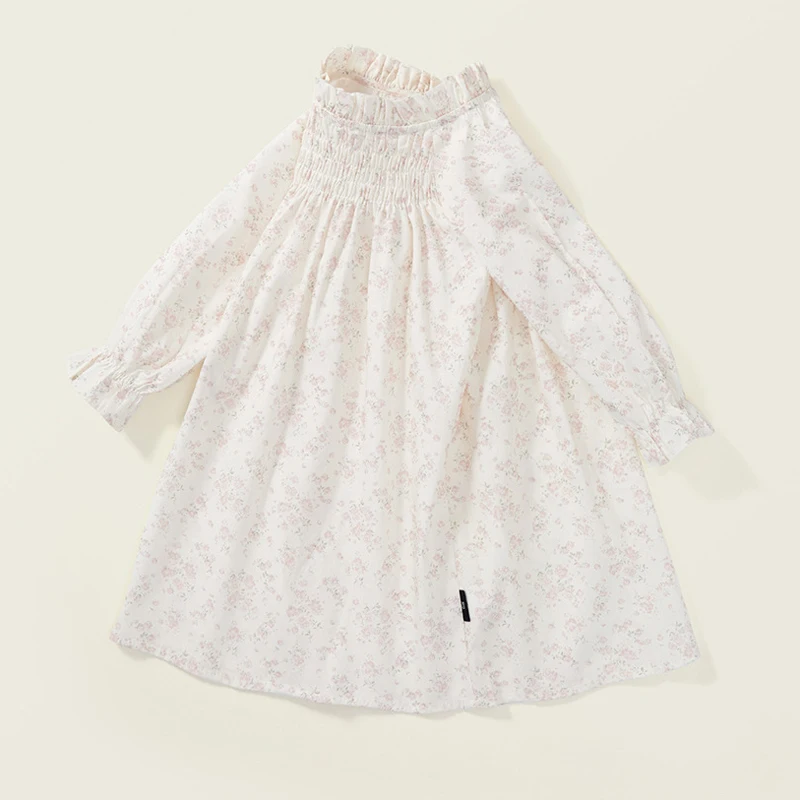 Spring Lace Dress Autumn New Small and Medium School Children\'s Dresses Countryside Style Bubble Sleeves Ladies Princess Dress