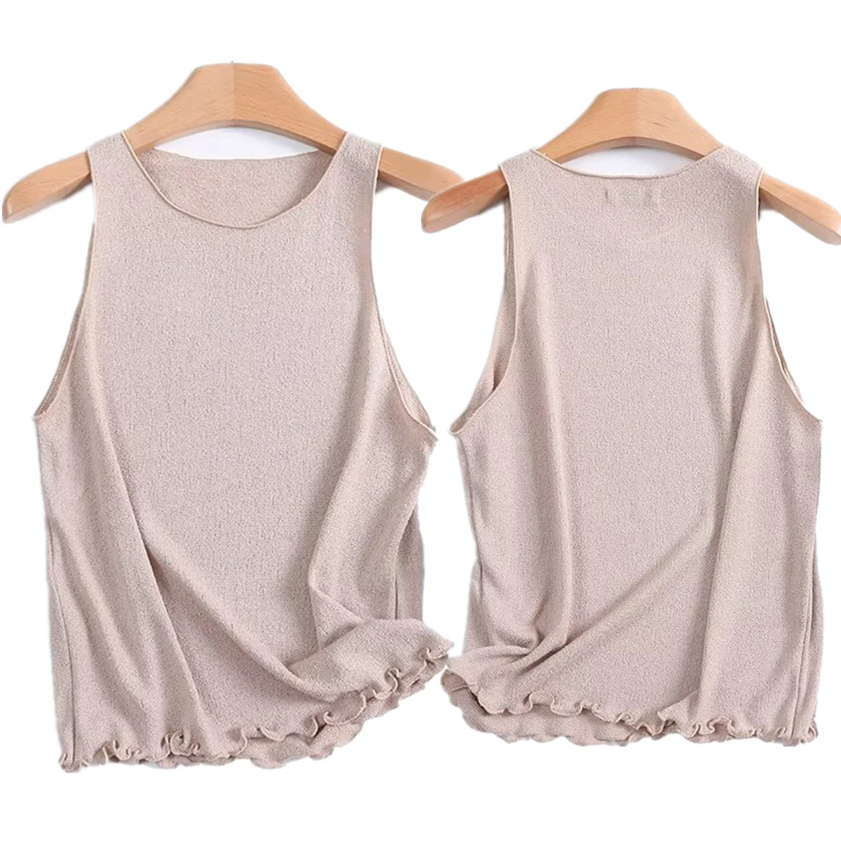 

Maxdutti 2025 Summer Minimalist Women's Vest Tank Top French Elegant Knitted Sleeveless Shirt Women Blouse Pullovers