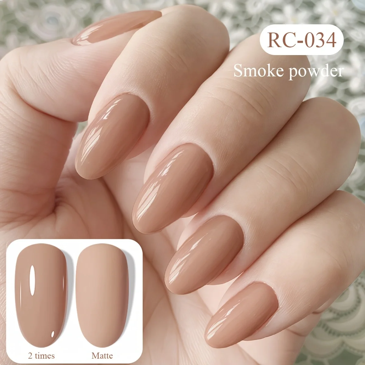 Botella romana de polvo de humo RC-034 gel de esmalte de uñas rosa nude moda led brillo brillo moda gel de uñas de color sólido