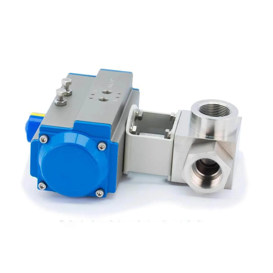 DN8/DN10/DN15 32Mpa 300bar High Pressure Ball valve 3 Way Stainless steel SS304 Pneumatic Ball Valve 1/4 3/8 1/2 T L Type