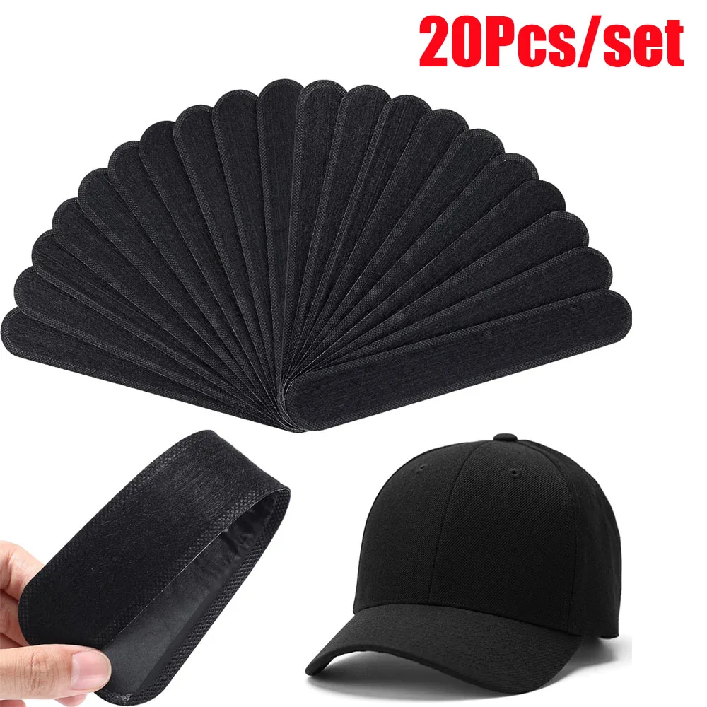 20 Pcs Hat Sweat Liner for Golf Baseball Caps Disposable Adhesive Hat Sweat Protector Pad Prevents Stains