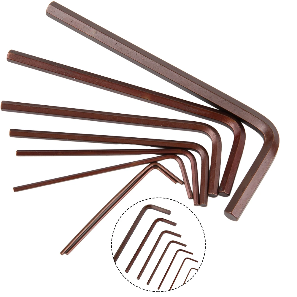 Juego de llaves hexagonales pequeñas de 8 Uds., herramientas hexagonales en forma de L de acero de aleación de 0, 7mm y 4mm para montaje y reparación de componentes de precisión