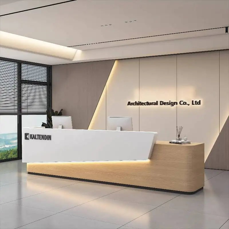 

White Beauty Reception Desks Logo Aesthetics Office Computer Reception Desks Modern Design Mostrador Recepcion Furniture