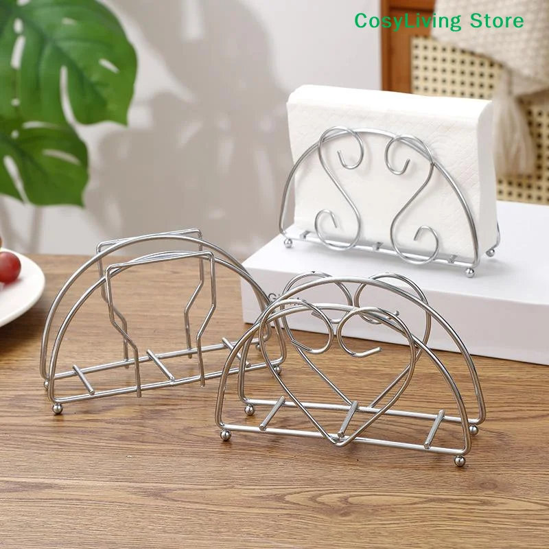 

[CL]Elegant Napkin Holder Metal Iron Paper Drawer Storage Bracket Organizer Tabletop Accessory For Kitchen Home Restaurant [CL]