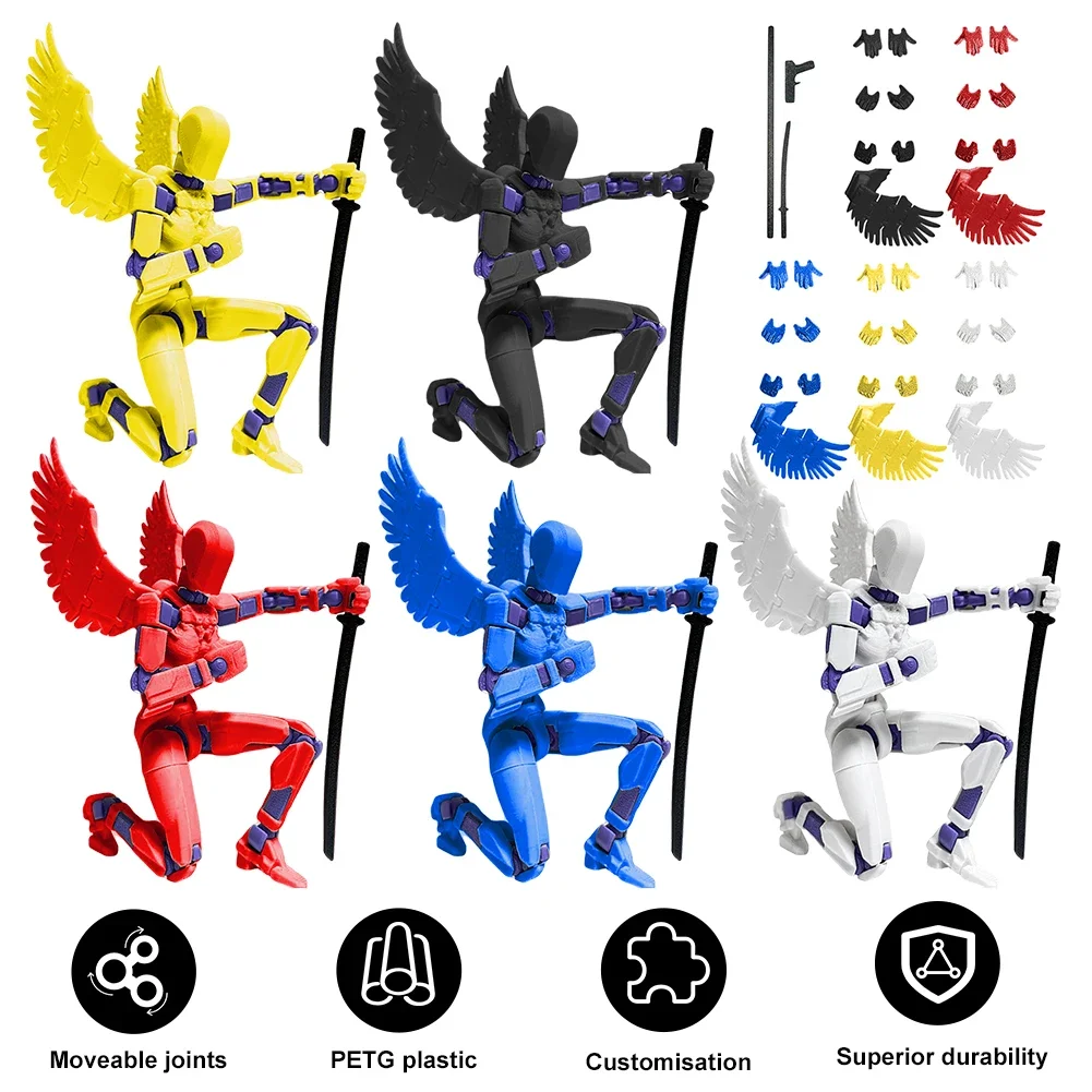 

Creative Movable Shapeshift Robot Mannequin Toys with Wings Movable Robot Dummy Toy Birthday Holiday Gifts for Children 13CM