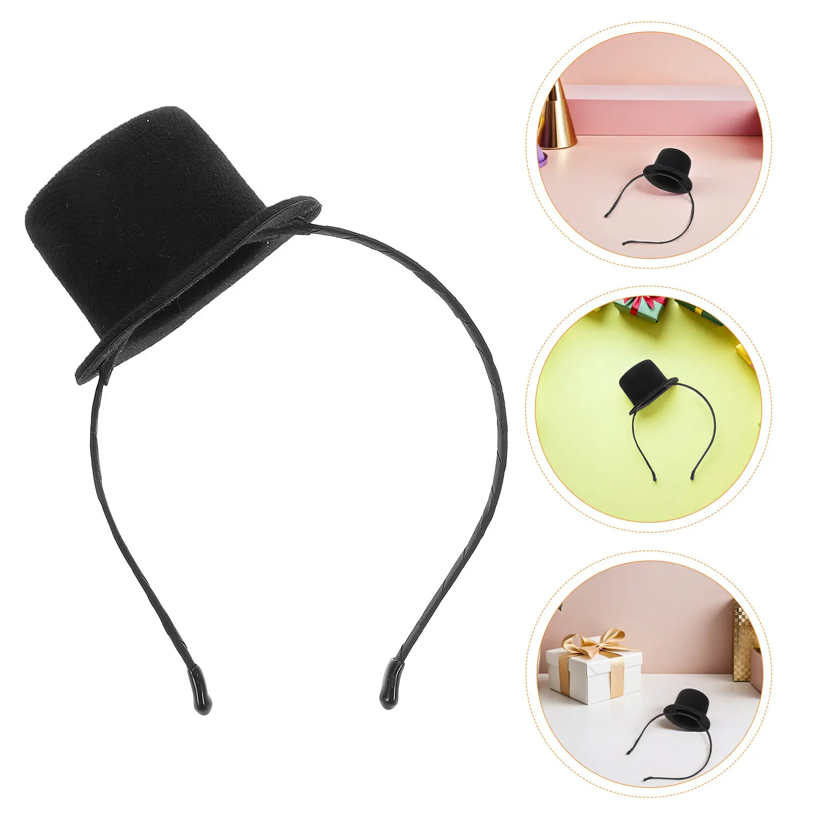 

2Pcs Mini Top Hat Headband Vintage Bowler Style Fascinator Party Hat Headband for Roaring 20S Halloween Carnival Victorian
