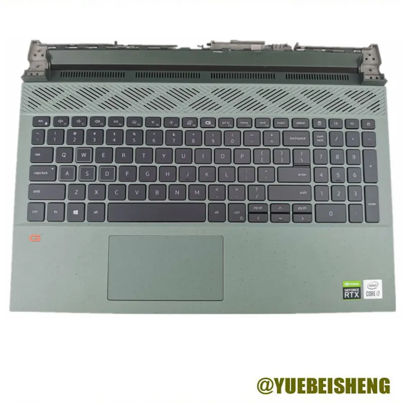 

95%New/org For DELL Inspiron G15 5511 5510 5515 palmrest US keyboard upper cover upper case backlight Touchpad,Slight green