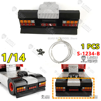 LESU Metal Tail Beam with Tail Light Set S-1234-B for Tamiya Scaleclub R470 R620 1/14 RC Truck Model Toy Airbag Tail Beam